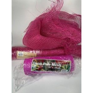 Tulle Fabric PINK- HOT PINK-2 SPOOLS -NEW 1 WAVERLY- NEW & SCRAP PIECES included
